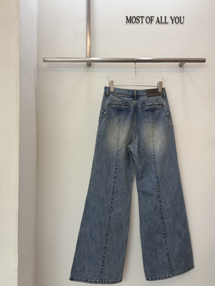 MOST OF ALL U東大門實拍女士新品職業休閑牛仔褲雙口袋MOST OF ALL U牛仔褲
