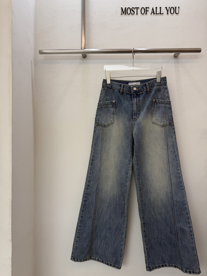 MOST OF ALL U東大門實拍女士新品職業休閑牛仔褲雙口袋MOST OF ALL U牛仔褲圖色1