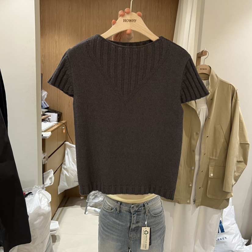 HOWFF韓國代購女士新款推薦休閑熱賣26春夏時尚針織衫駝色HOWFF針織衫圖色3