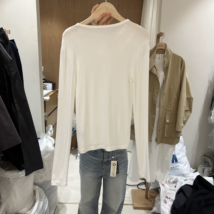 HOWFF韓國直郵女士新款人氣休閑26春夏推薦熱賣長袖T恤鏤空HOWFF長袖T恤