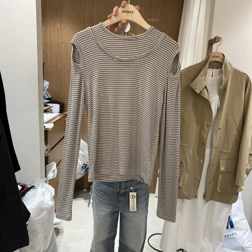 HOWFF韓國直郵女士新款人氣休閑26春夏推薦熱賣長袖T恤鏤空HOWFF長袖T恤圖色3