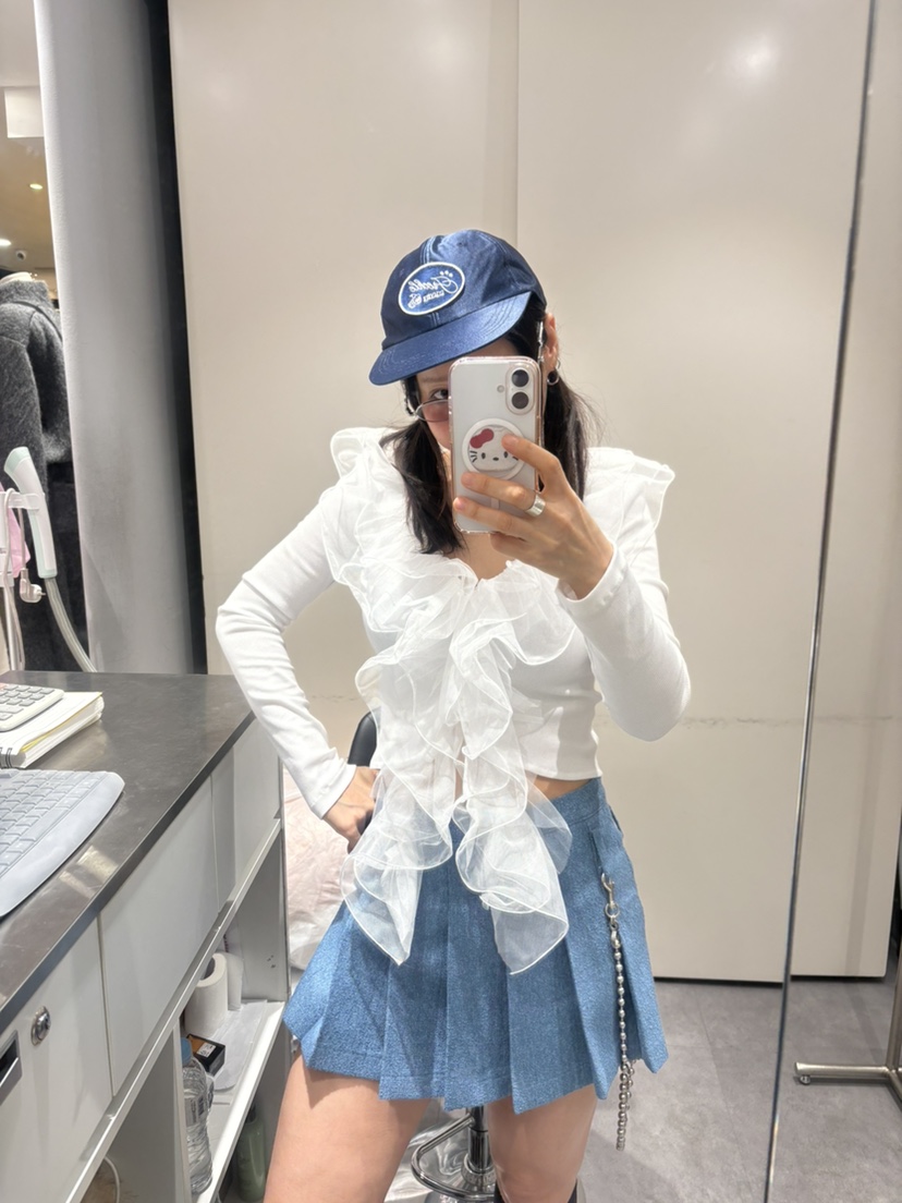 PLATFORM-L韓國直郵女裝新款真品推薦熱賣長袖T恤荷葉邊PLATFORM長袖T恤