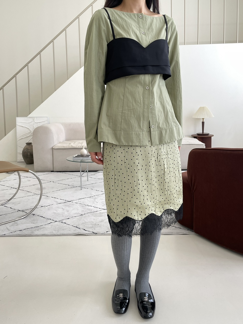 EDITION-P韓國直郵女士新品真品推薦人氣熱賣襯衫蕾絲衫EDITION/CHAHEE襯衫/蕾絲衫