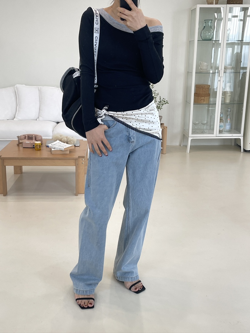 EDITION-P東大門代購女裝新品26春夏人氣時尚真品牛仔褲EDITION/CHAHEE牛仔褲