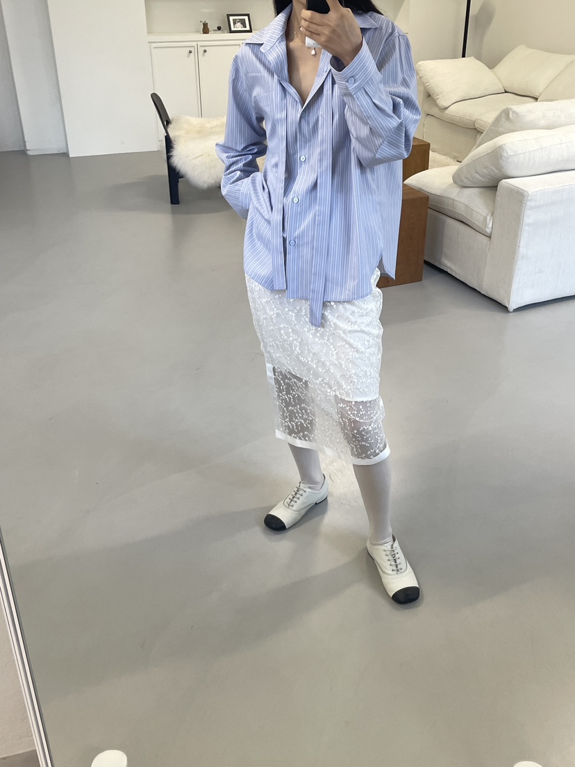 EDITION-P東大門直郵女士新款熱賣時尚襯衫蕾絲衫含脖帶EDITION/CHAHEE襯衫/蕾絲衫