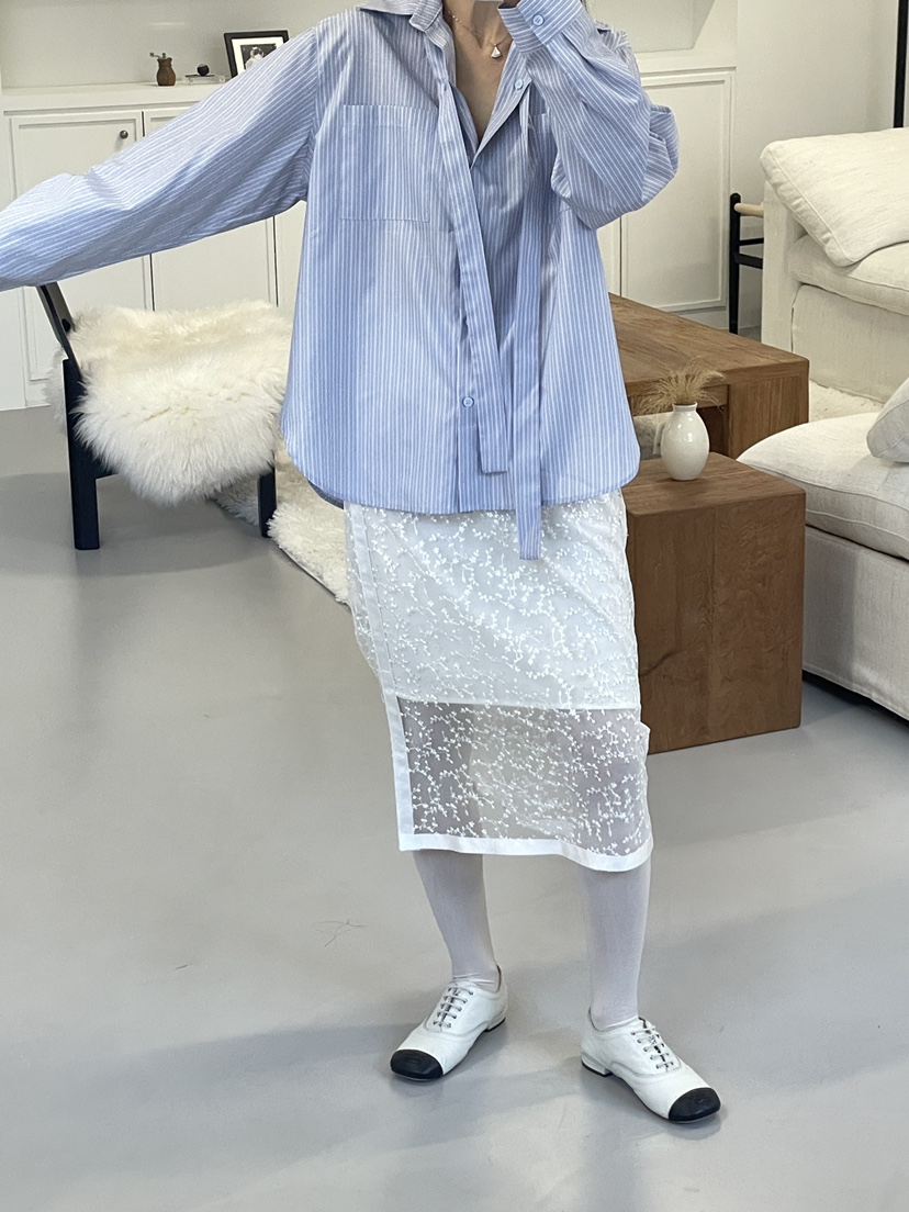 EDITION-P東大門直郵女士新款熱賣時尚襯衫蕾絲衫含脖帶EDITION/CHAHEE襯衫/蕾絲衫