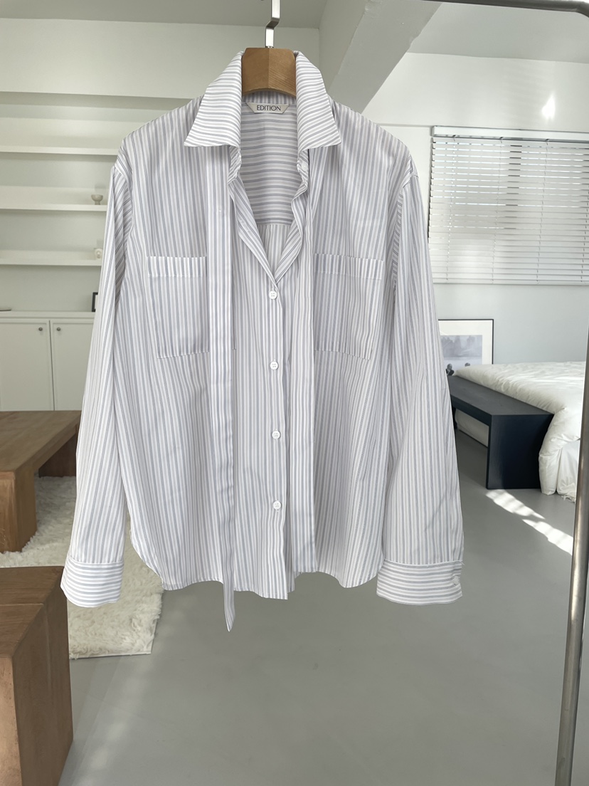 EDITION-P東大門直郵女士新款熱賣時尚襯衫蕾絲衫含脖帶EDITION/CHAHEE襯衫/蕾絲衫圖色1