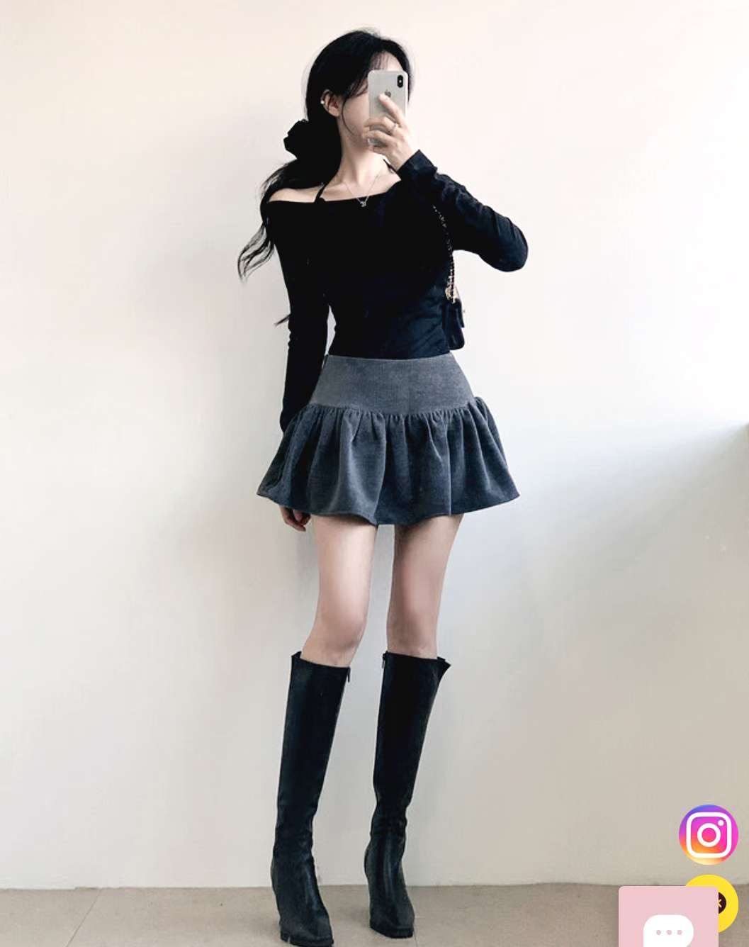 BUTTON 12韓國代購女士新品職業人氣時尚休閑推薦熱賣短裙BUTTON 12短裙圖色1