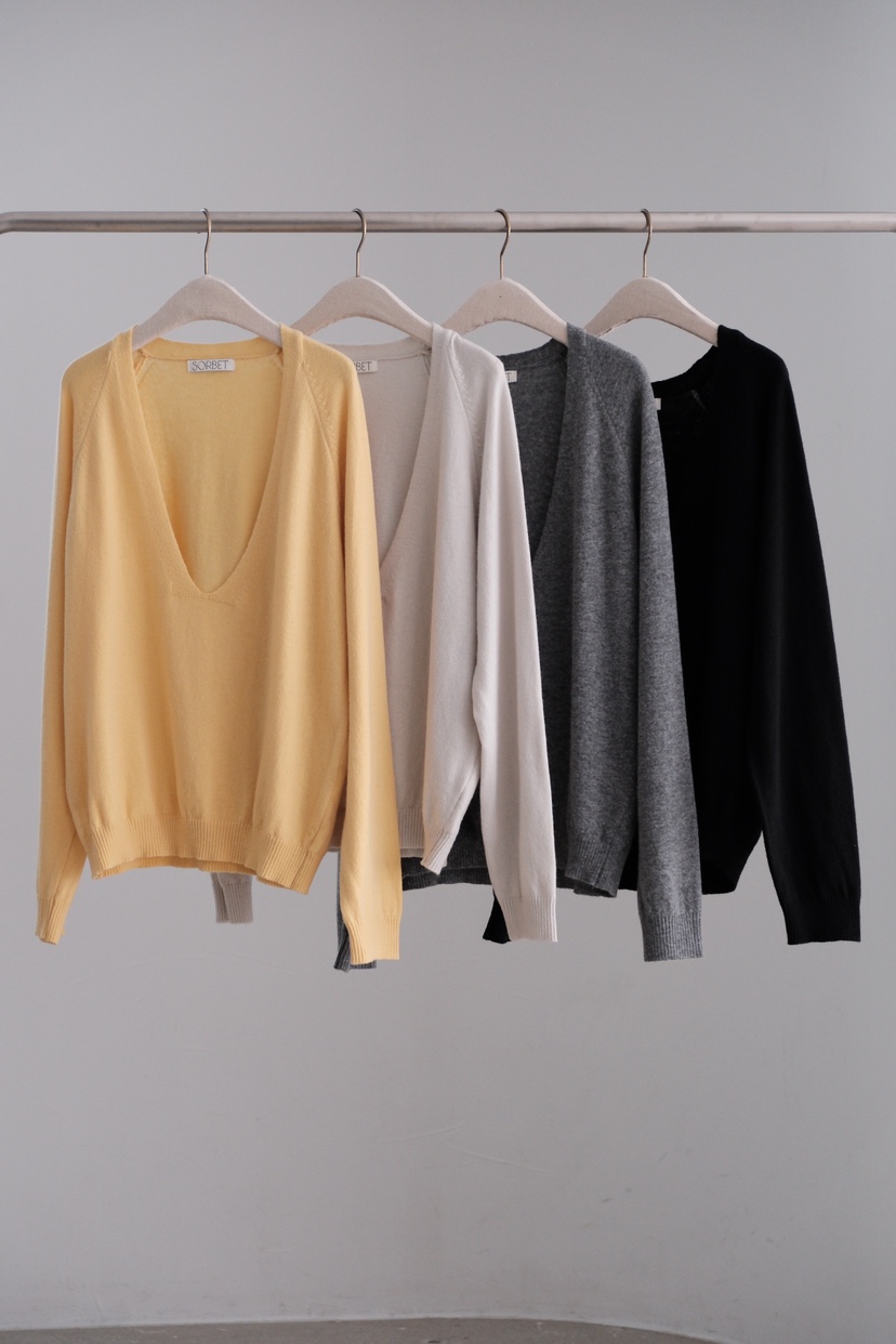 SORBET/FLAT WHITE東大門實拍女裝新品26春夏針織衫V領SORBET/FLAT WHITE針織衫