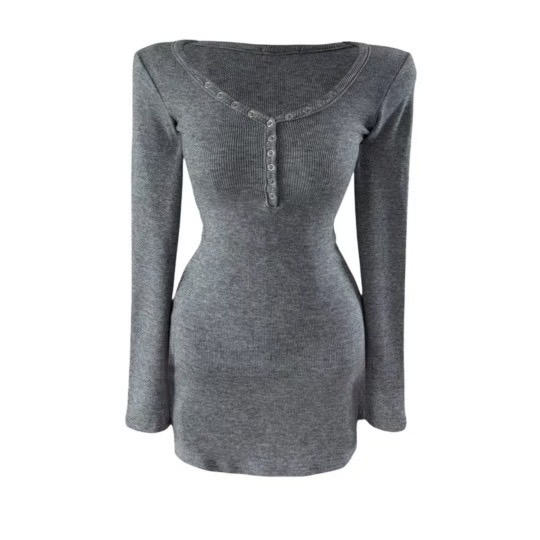 BUTTON 12韓國代購女士新款熱賣人氣職業時尚休閑連衣裙BUTTON 12連衣裙圖色1