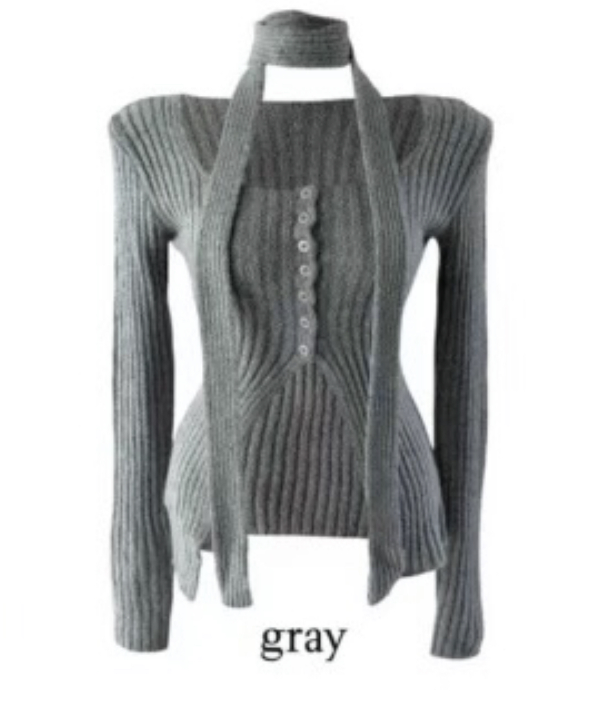 BUTTON 12東大門代購女裝新款真品時尚休閑針織衫含脖帶BUTTON 12針織衫圖色3