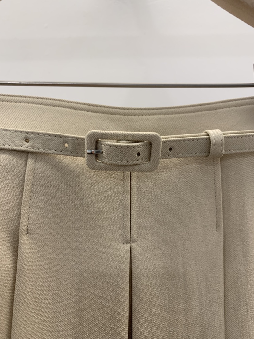 LA CREME東大門代購女裝新款時尚短裙含腰帶百褶系帶褶裙LA CREME短裙