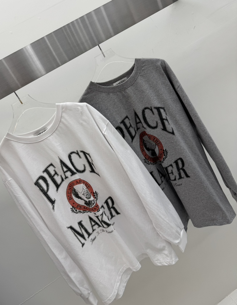 AMOOD東大門代購女士新款26春夏職業人氣時尚真品長袖T恤AMOOD長袖T恤