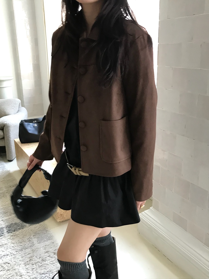 ESCHER韓國代購女士新品時尚真品休閑推薦夾克絨面革纖維ESCHER夾克