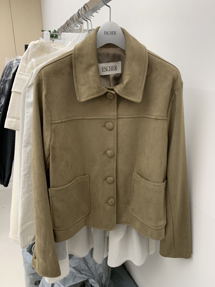 ESCHER韓國代購女士新品時尚真品休閑推薦夾克絨面革纖維ESCHER夾克圖色1