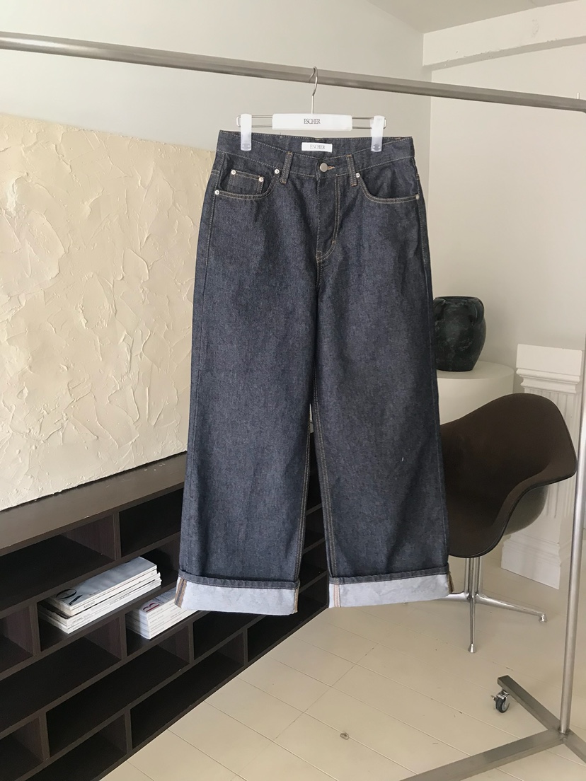 ESCHER東大門代購女裝新品熱賣職業時尚26春夏牛仔褲不褪色ESCHER牛仔褲