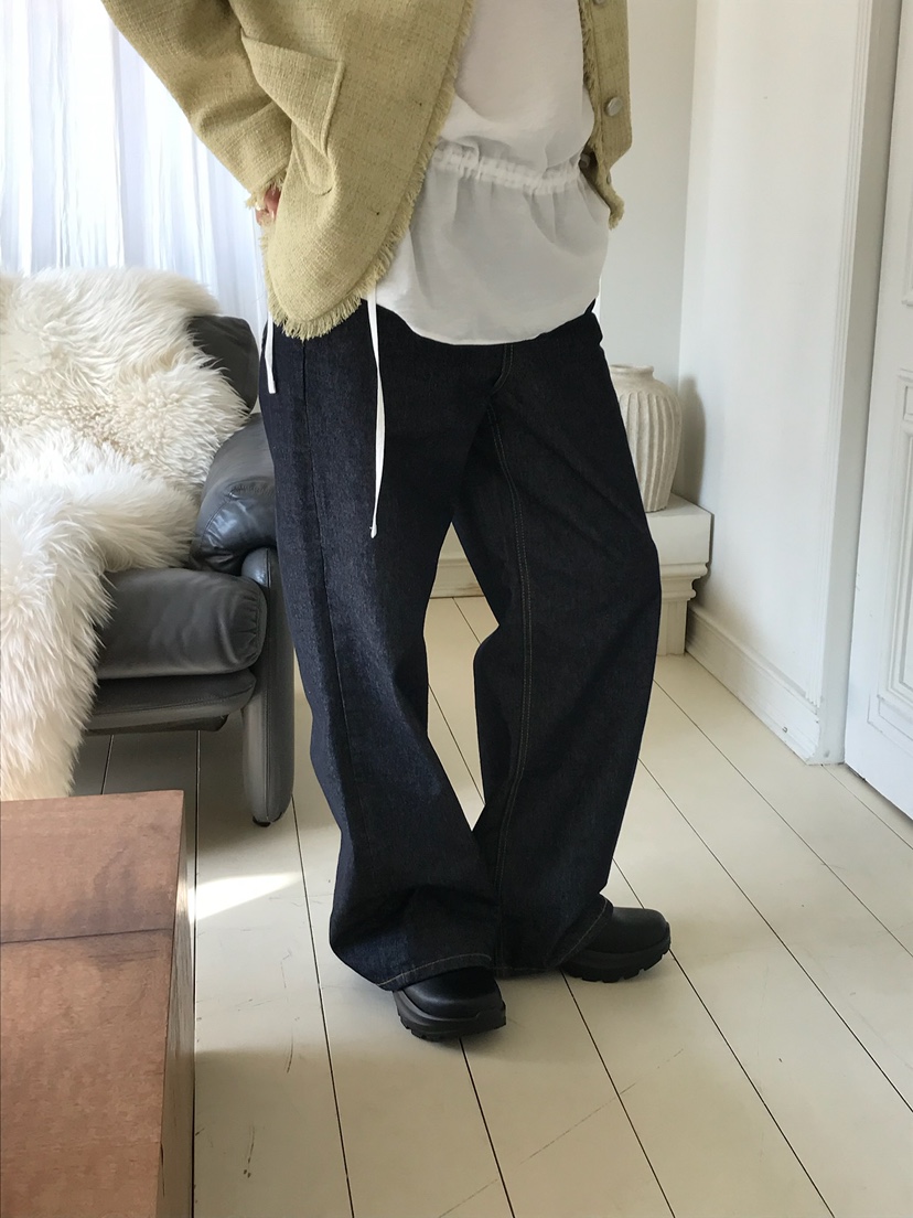 ESCHER東大門代購女裝新品熱賣職業時尚26春夏牛仔褲不褪色ESCHER牛仔褲