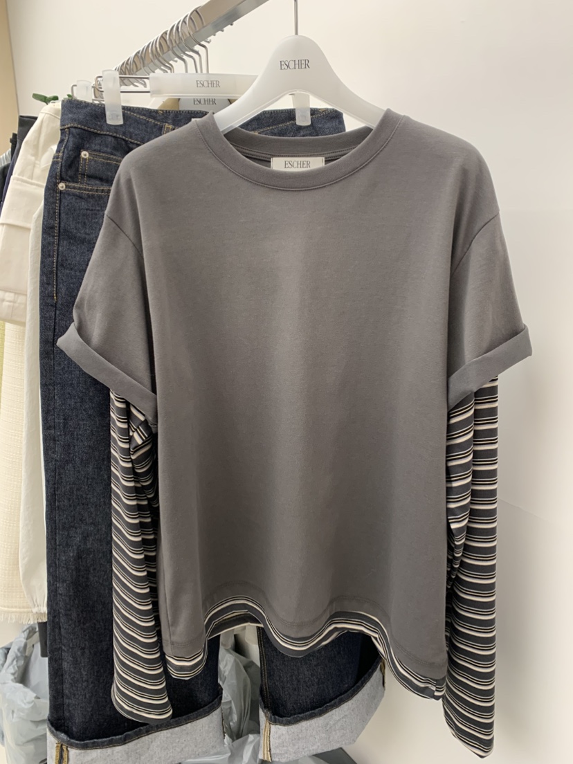 ESCHER東大門實拍女士新品職業休閑推薦時尚真品26春夏長袖T恤ESCHER長袖T恤圖色1