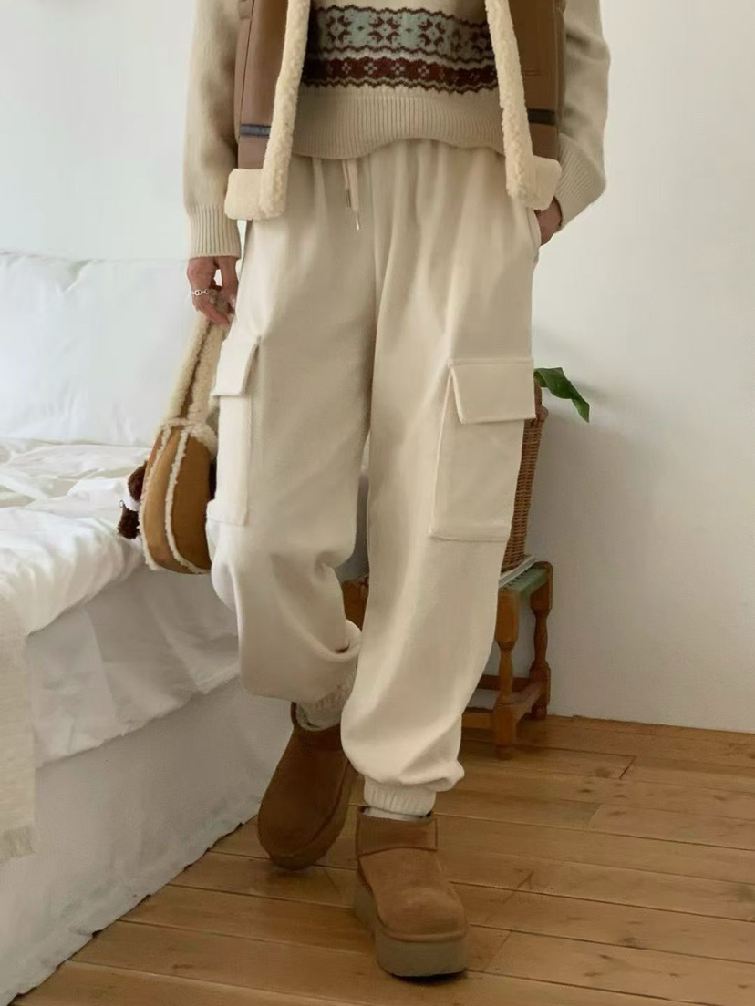 LA CREME東大門代購女士新品時尚熱賣推薦人氣休閑褲毛圈LA CREME休閑褲