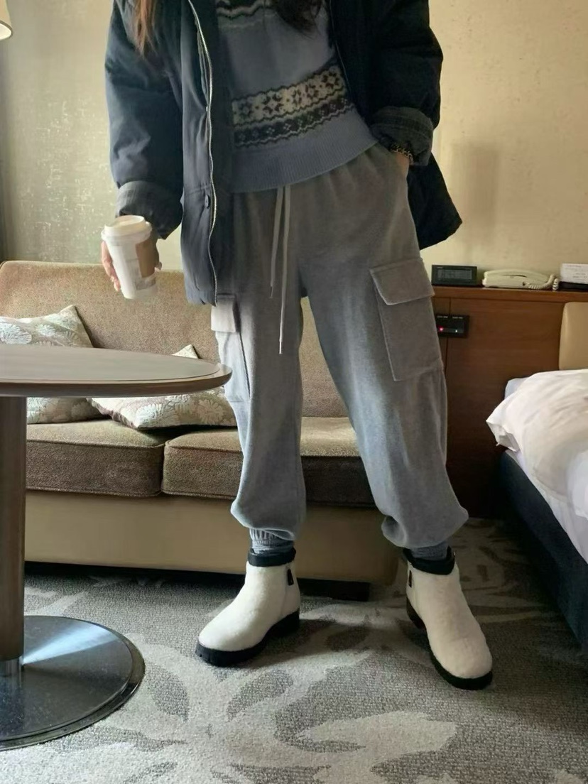 LA CREME東大門代購女士新品時尚熱賣推薦人氣休閑褲毛圈LA CREME休閑褲