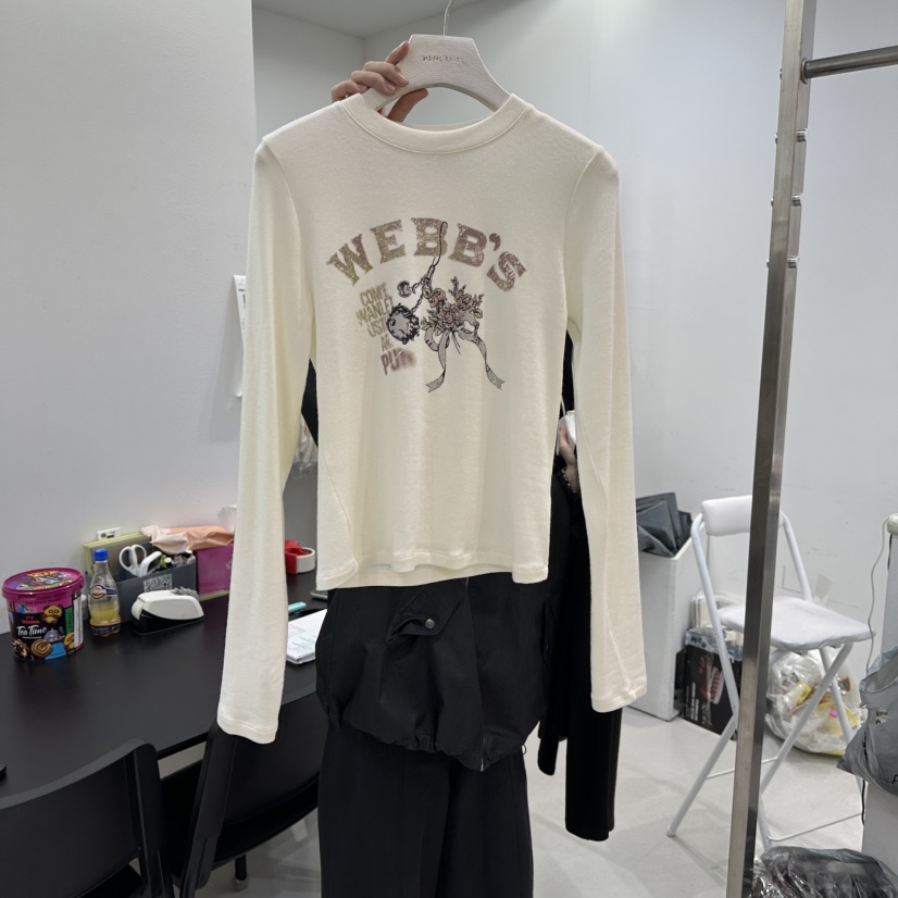 VISUAL SPACE韓國直郵女士新款職業休閑26春夏時尚長袖T恤VISUAL SPACE長袖T恤圖色1