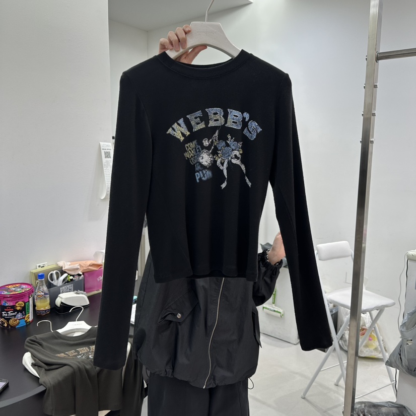 VISUAL SPACE韓國直郵女士新款職業休閑26春夏時尚長袖T恤VISUAL SPACE長袖T恤圖色3