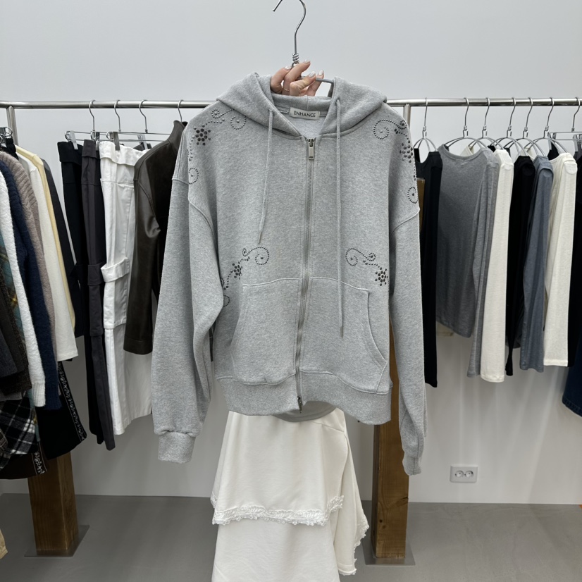 ENHANCE東大門實拍女裝新品休閑時尚職業26春夏熱賣夾克拉鏈ENHANCE/HOPESMORE夾克圖色1