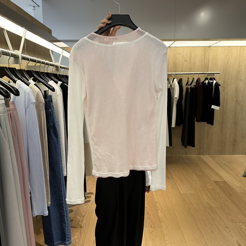 LEFANCY韓國直郵女士新品推薦26春夏時尚真品長袖T恤假兩件LEFANCY長袖T恤