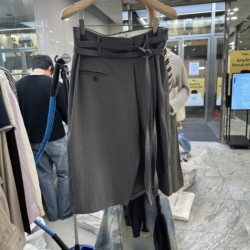 FOUNDATION韓國代購女裝新款休閑真品人氣熱賣長裙含腰帶FOUNDATION長裙圖色1