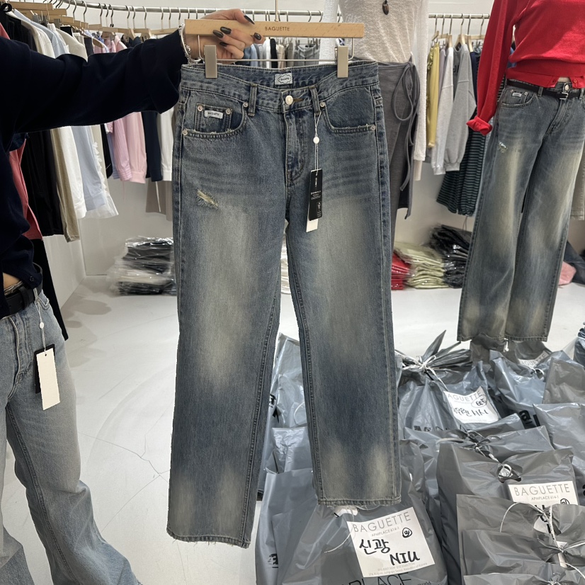 BAGUETTE-P東大門直郵女士新款熱賣真品26春夏人氣牛仔褲BAGUETTE-P牛仔褲圖色1