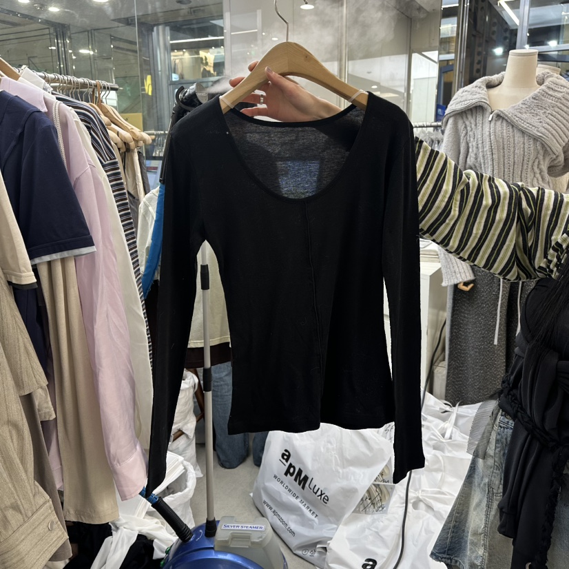 FOUNDATION韓國直郵女裝新款熱賣休閑26春夏人氣職業長袖T恤FOUNDATION長袖T恤