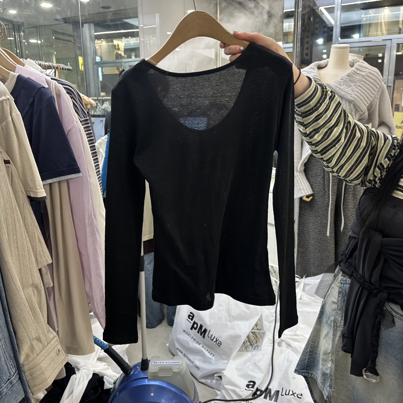 FOUNDATION韓國直郵女裝新款熱賣休閑26春夏人氣職業長袖T恤FOUNDATION長袖T恤圖色4