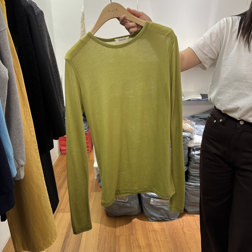 NAVE東大門實拍女裝新款休閑熱賣人氣推薦26春夏職業長袖T恤NAVE長袖T恤圖色3