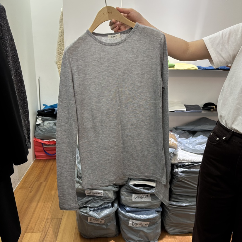 NAVE東大門實拍女裝新款休閑熱賣人氣推薦26春夏職業長袖T恤NAVE長袖T恤圖色4