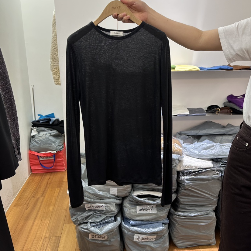 NAVE東大門實拍女裝新款休閑熱賣人氣推薦26春夏職業長袖T恤NAVE長袖T恤圖色5