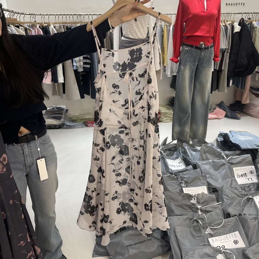 BAGUETTE-P韓國直郵女士新品時尚休閑真品熱賣連衣裙不含包BAGUETTE-P連衣裙