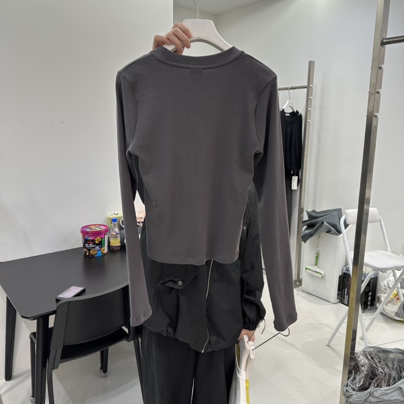 VISUAL SPACE韓國代購女士新款休閑26春夏人氣真品長袖T恤VISUAL SPACE長袖T恤