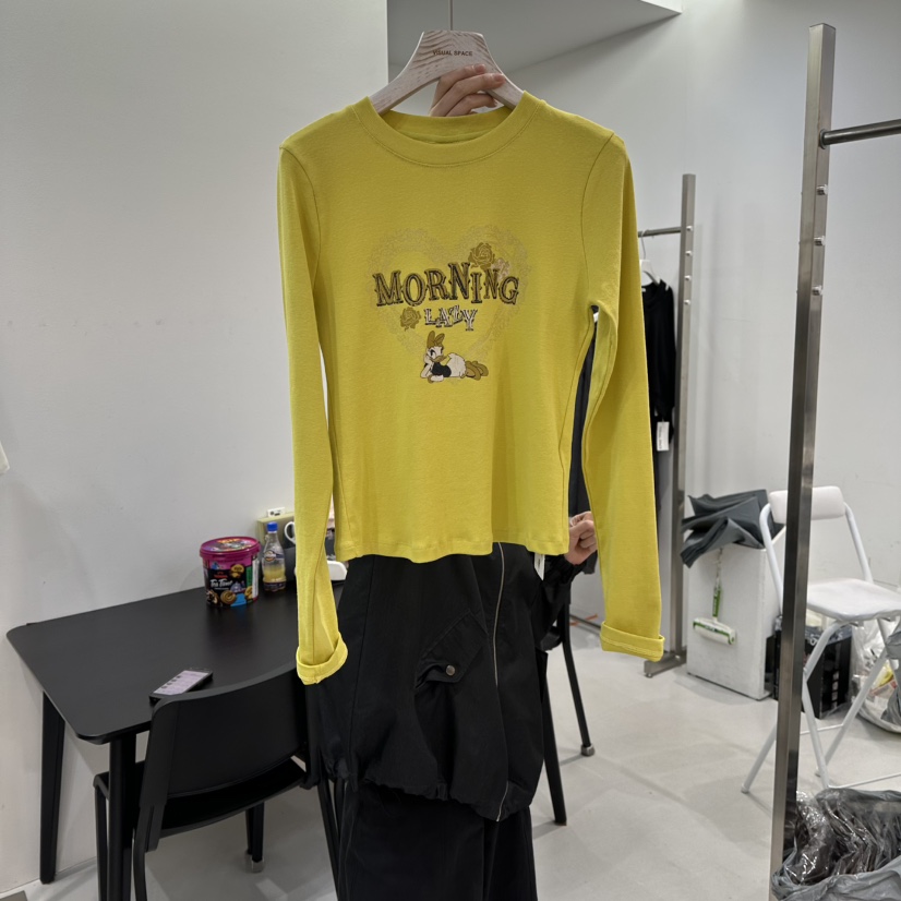 VISUAL SPACE韓國代購女士新款休閑26春夏人氣真品長袖T恤VISUAL SPACE長袖T恤圖色2