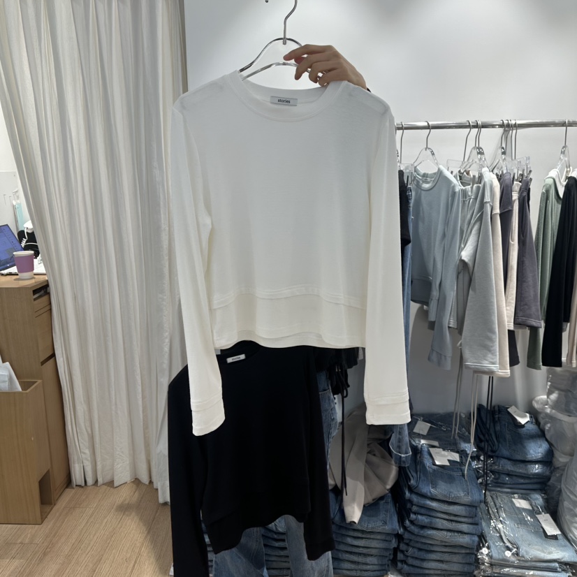 STORIES東大門實拍女裝新品推薦熱賣職業休閑時尚長袖T恤STORIES長袖T恤圖色1