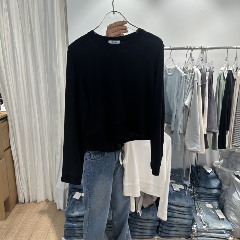 STORIES東大門實拍女裝新品推薦熱賣職業休閑時尚長袖T恤STORIES長袖T恤圖色3