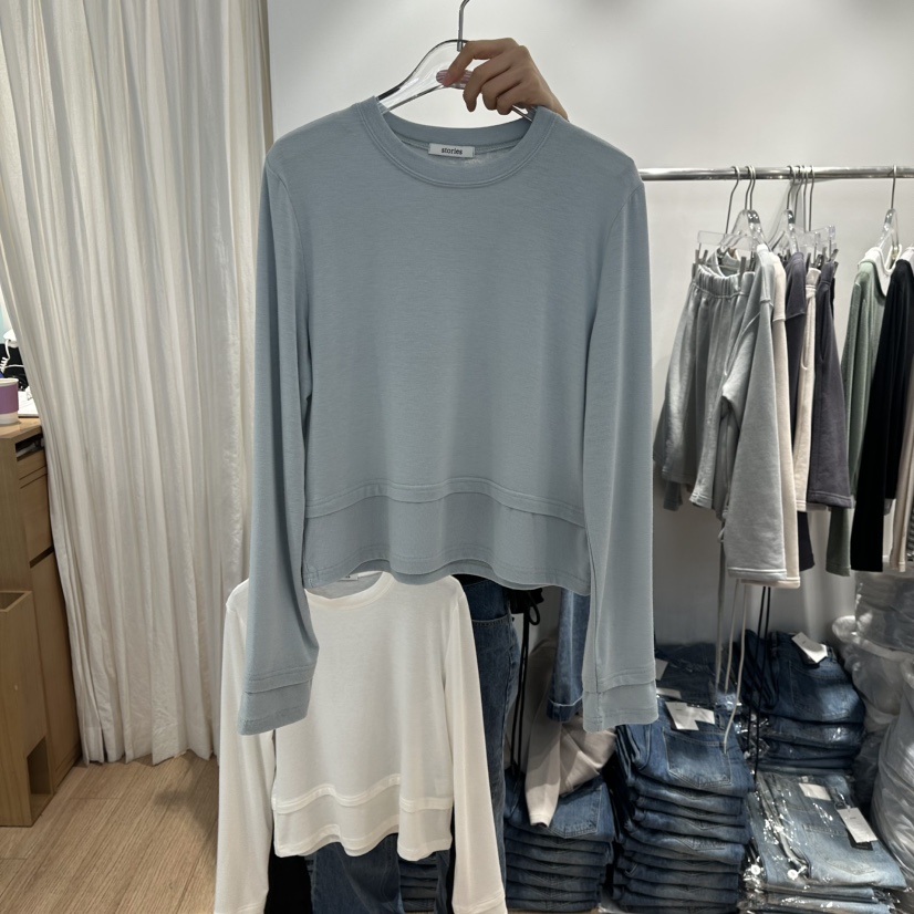 STORIES東大門實拍女裝新品推薦熱賣職業休閑時尚長袖T恤STORIES長袖T恤圖色4