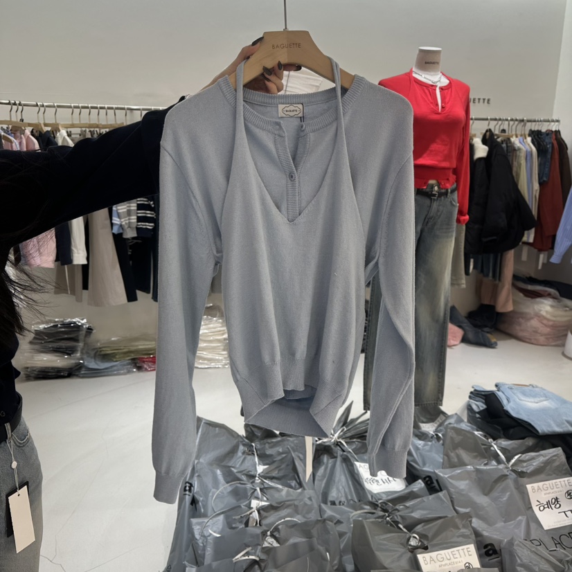 BAGUETTE-P韓國代購女士新款熱賣休閑真品推薦套裝套裝開衫BAGUETTE-P套裝圖色3