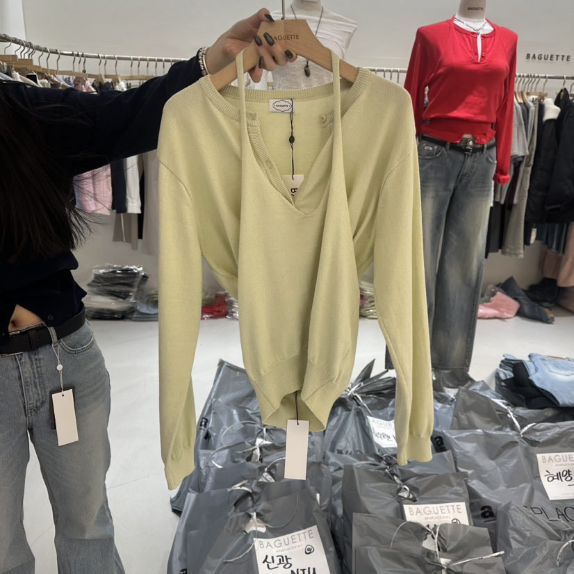 BAGUETTE-P韓國代購女士新款熱賣休閑真品推薦套裝套裝開衫BAGUETTE-P套裝圖色4