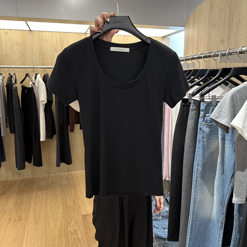 LEFANCY東大門實拍女裝新款人氣熱賣真品26春夏職業時尚T恤LEFANCYT恤圖色2