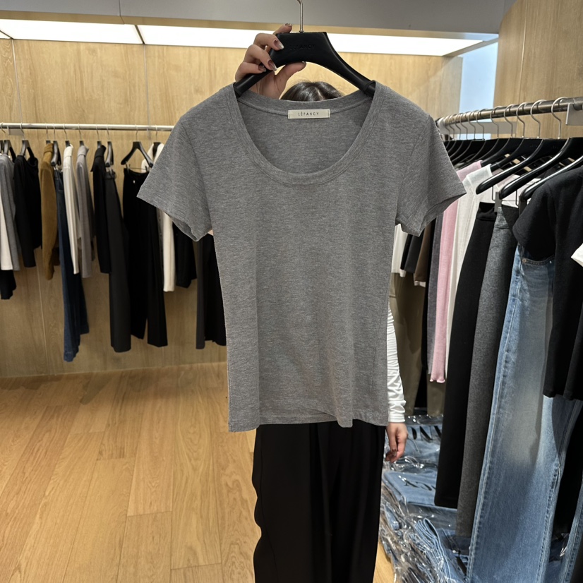 LEFANCY東大門實拍女裝新款人氣熱賣真品26春夏職業時尚T恤LEFANCYT恤圖色3