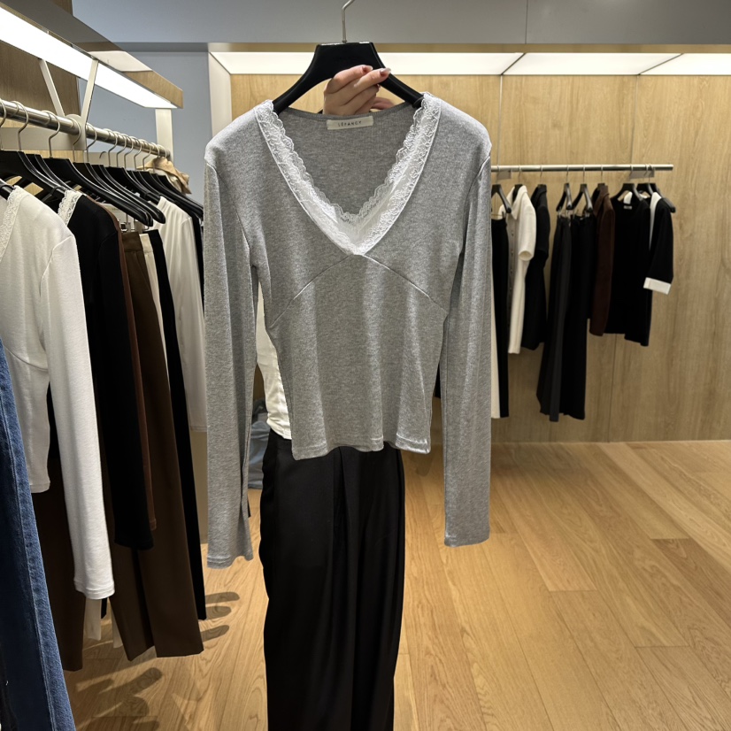 LEFANCY韓國直郵女裝新款推薦真品時尚26春夏長袖T恤假兩件LEFANCY長袖T恤圖色2