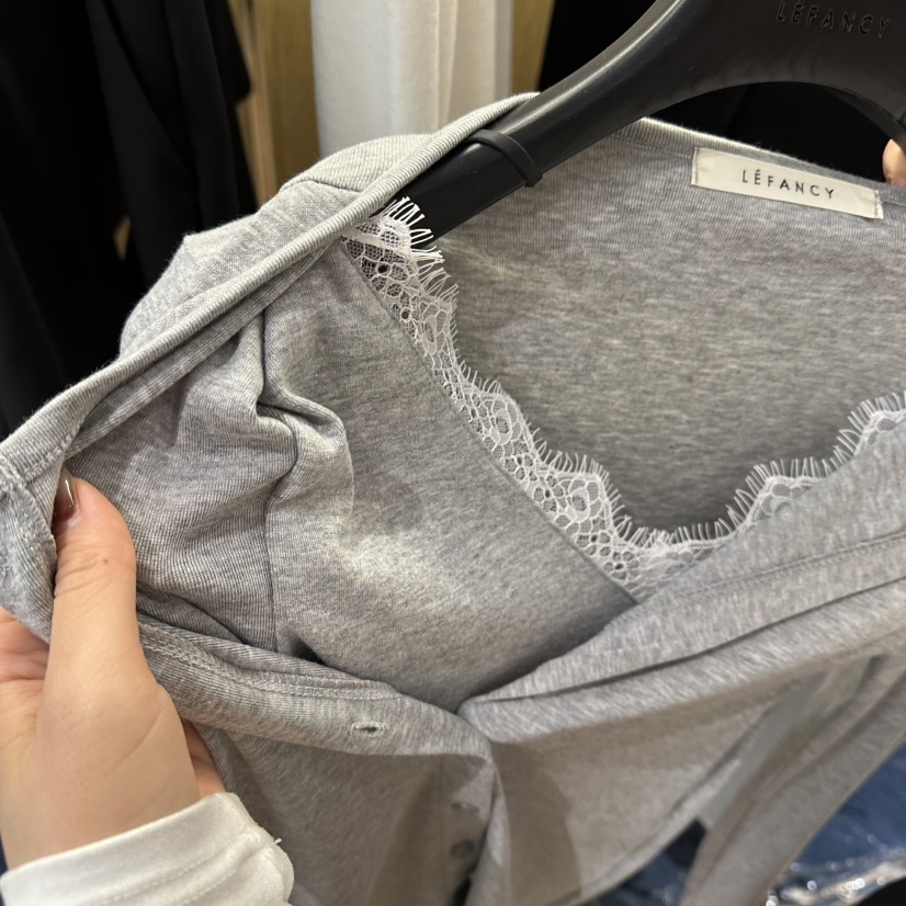 LEFANCY韓國代購女裝新款真品推薦26春夏休閑長袖T恤假兩件LEFANCY長袖T恤