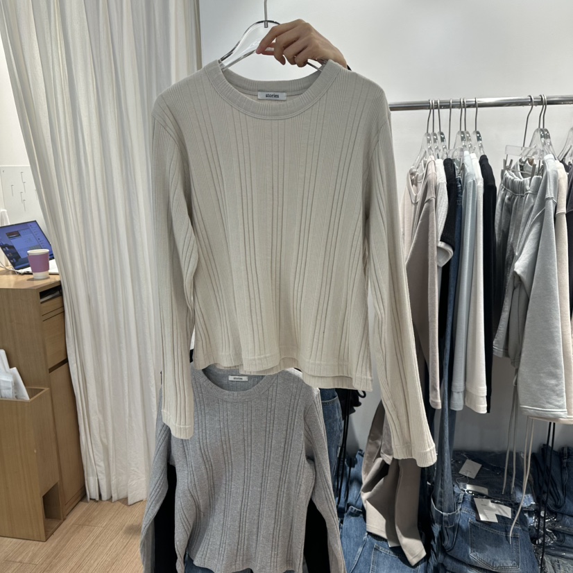 STORIES東大門代購女裝新品熱賣職業推薦休閑26春夏長袖T恤STORIES長袖T恤圖色1
