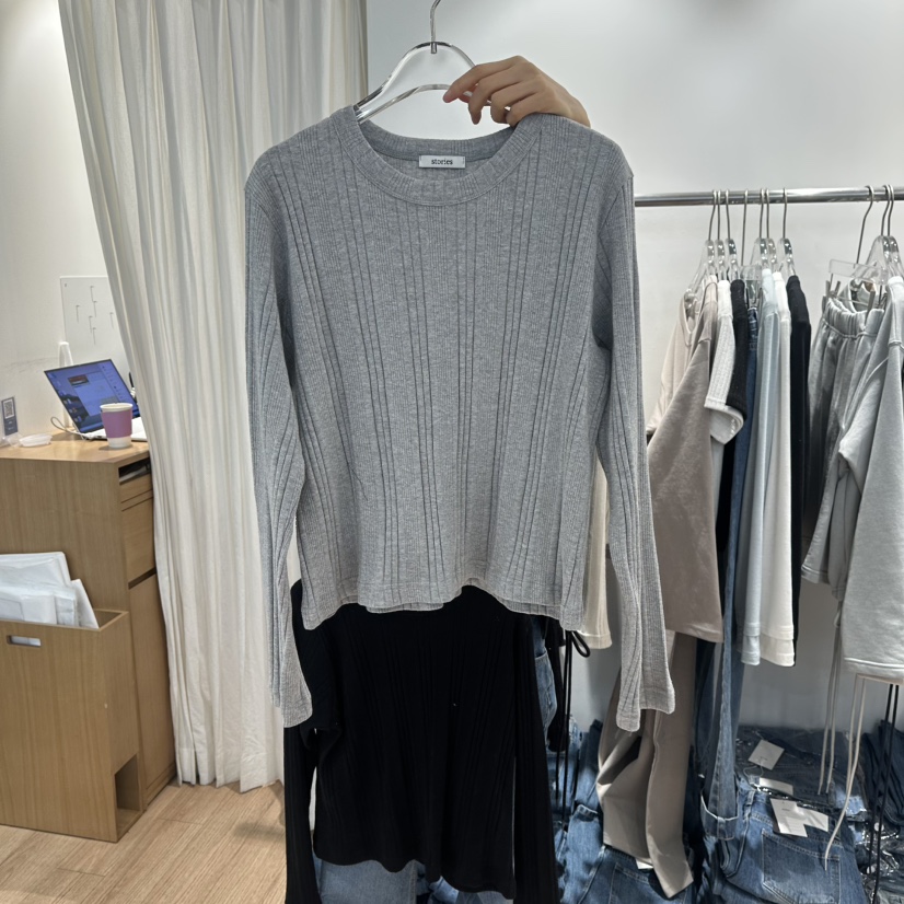 STORIES東大門代購女裝新品熱賣職業推薦休閑26春夏長袖T恤STORIES長袖T恤圖色2