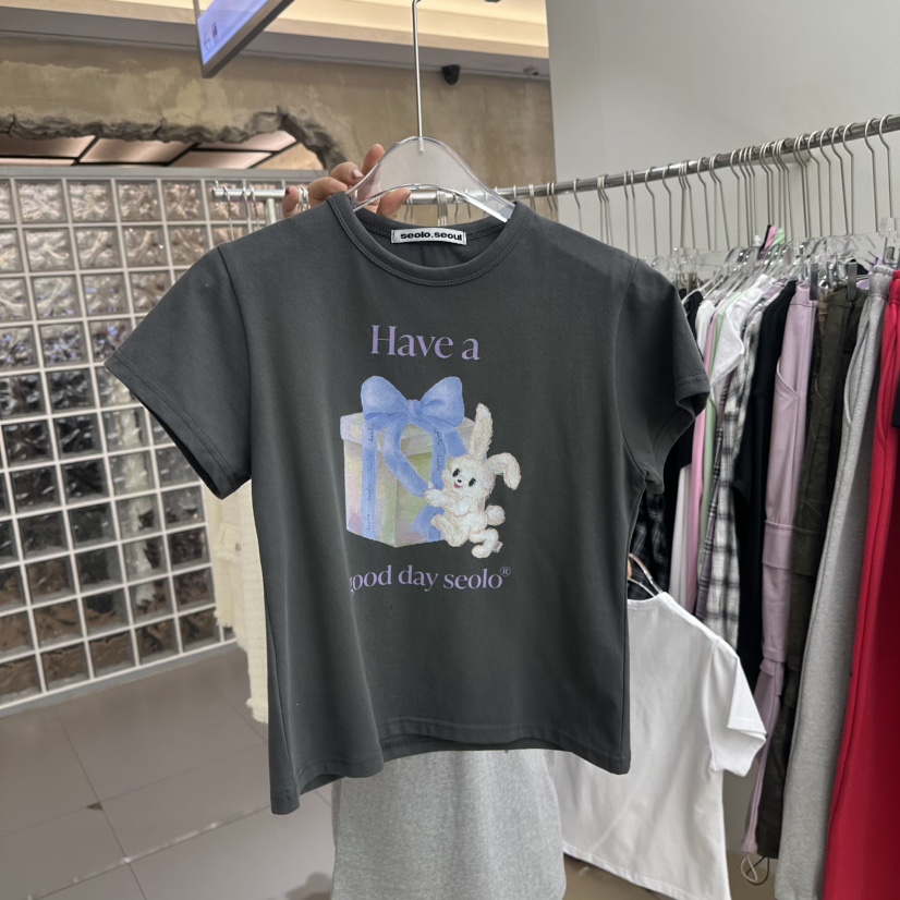 SEOLO韓國直郵女裝新品時尚職業人氣真品推薦26春夏休閑T恤Seolo seoulT恤圖色2